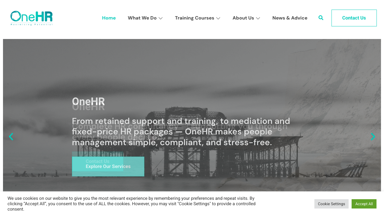 OneHR homepage